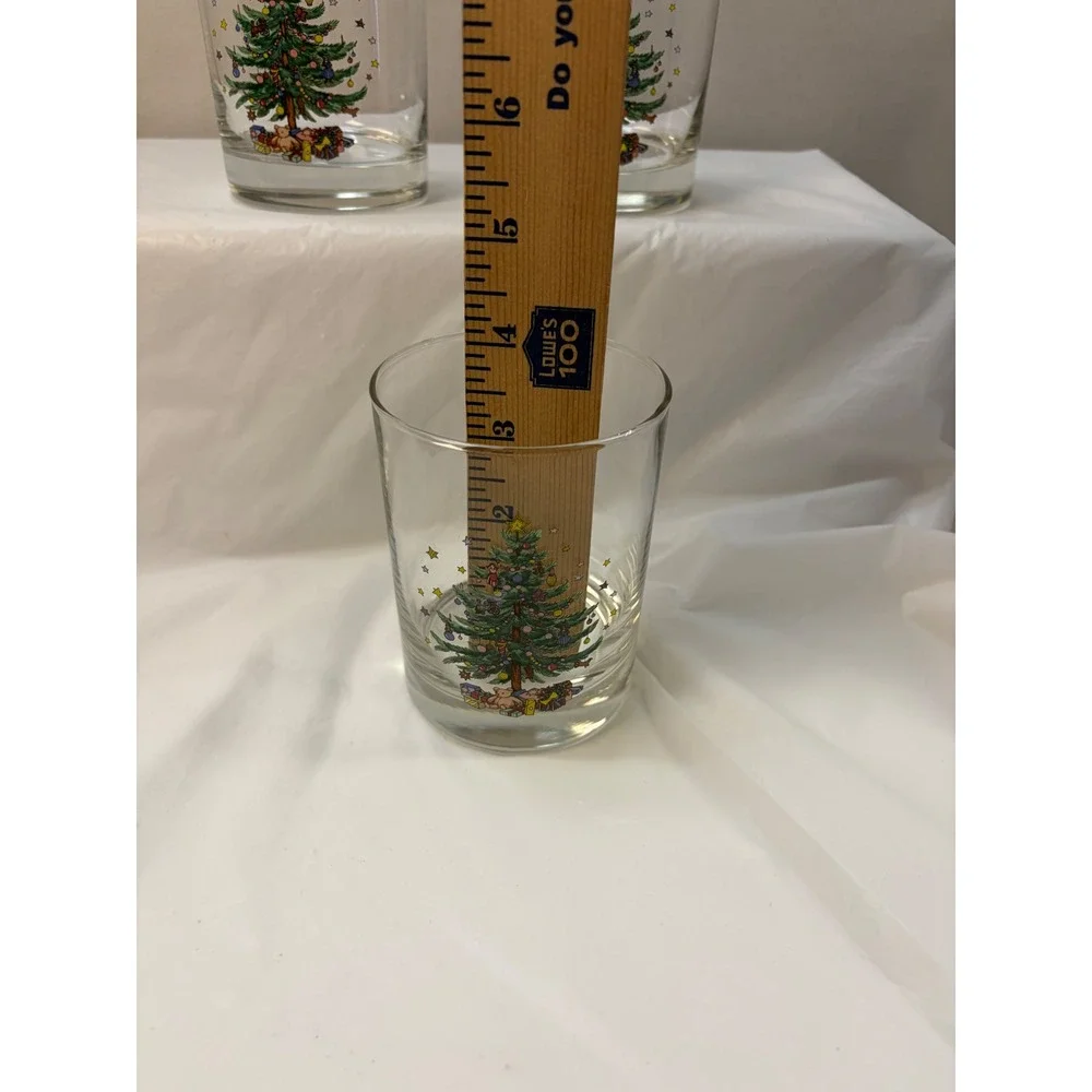 Nikko Christmastime Double Old Fashioned Glasses Set of 3 Christmas Tree Holiday